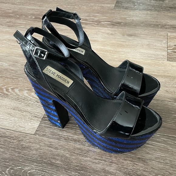 Steve Madden Shazzam Blue Sequin Heel - Picture 3 of 7